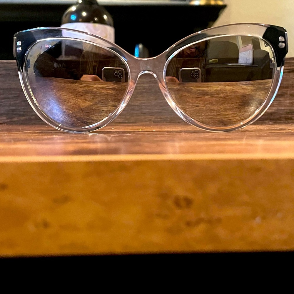 Versace Silver Reflective Cat Eye Sunglasses